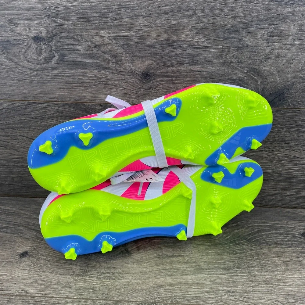 Adidas Predator League FT Soccer Cleats Mens 10 White Pink ID1320 FG Boots